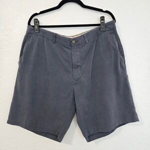 Tommy Bahama Mens Silk Cotton Blend Flat Front Shorts Size 38 Gray